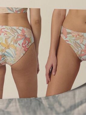 Sol Angeles Pastel Floral Bikini Bottoms in Pink, Peach & Mint